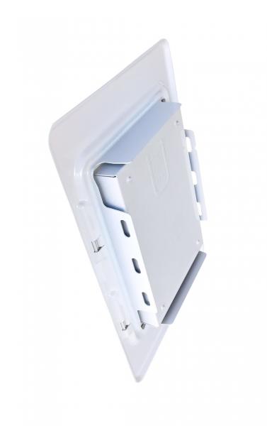 Kamintür Edelstahl weiß Einbaumass 14 x 20 cm